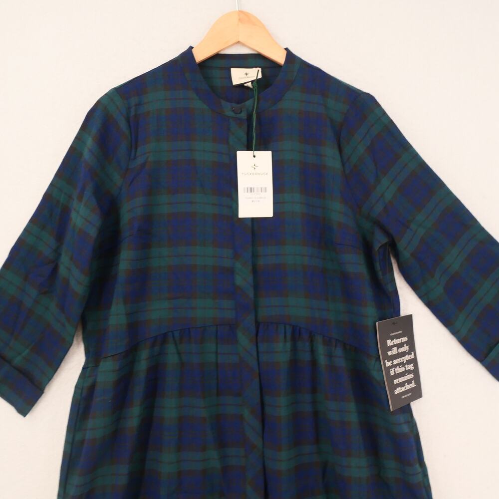 NEW Tuckernuck Women's XL Blackwatch Royal Blue Green Shirt Dress Holiday - Picture 6 of 11